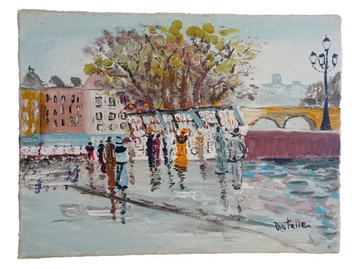 Huile sur toile signée - toile,