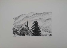 Albert MARQUET : Suisse, Les Grisons, Lithographie originale signée