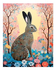 Affiche d'art mural lapin