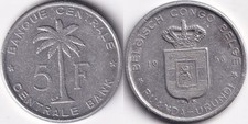 5 Francs 1956 Belgisch Congo Belge Ruandi Urundi - Palmier / Armoiries