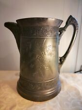 PICHET ÉTAIN ÉPOQUE VICTORIENNE XIX ÈME, GRAVÉ ET CISELÉ, VASE, POT DE FLEURS 