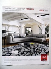 PUBLICITE-ADVERTISING :  CUIR CENTER  2016 Canapé Scala - Mobilier