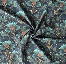 Tissu polyester fluide fleurs du japon 95 x 144 cm