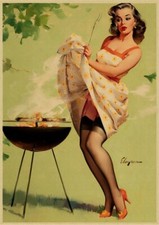 PLAQUE MÉTAL VINTAGE PIN UP