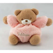 Doudou ours boule marron rose