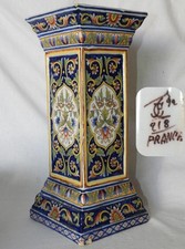 FOURMAINTREAUX à DESVRES : Grand vase à décor ROUEN (XIXè siècle) 31,5 cm