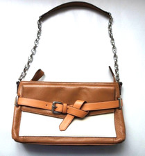 SAC à main en CUIR LUXE marron Beige écru marque GILLIVO ITALY NEUF Très beau !