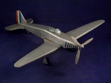 Ancien jouet avion chasseur tricolore Bois démontable Quiralu Boislux 1938-1940