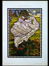 VITRAIL ART NOUVEAU, CYGNE