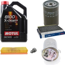 BOSCH Inspection set 5 L Motul 8100 + X-propre 5W-30 pour VW Polo Variant 1.9