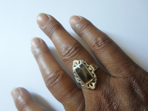 Bague argent massif - en,