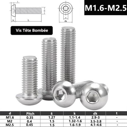 Vis tête bombée bhc inox - vis,