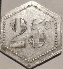 25 centimes jeton de nécessité Versailles alimentation générale F.MASSON- 781940