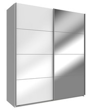 Armoire À Portes Coulissantes Easy Plus 135x65x210cm Blanc Verre Blanc (18582)