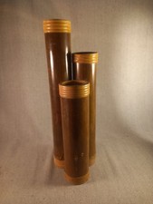 Ancien vase en bambou, trio de soliflore en bois vintage de 40cm de haut