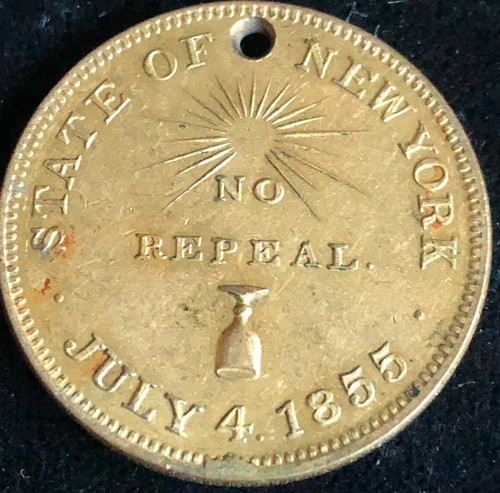 1855 temperance token ny - temperance,