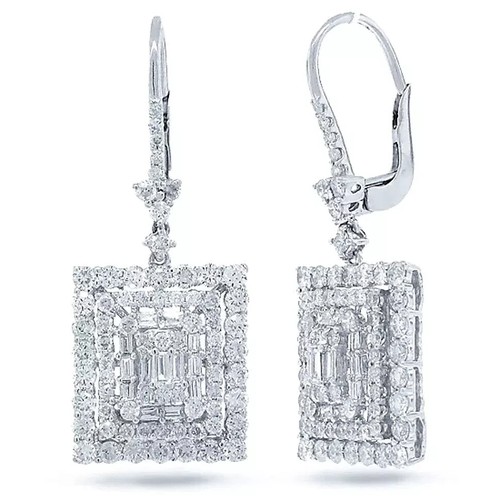 18k blanc diamant oreilles - 18k,