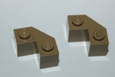 2 x Lego Dark Tan Brick Facet