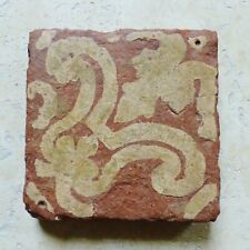 SUPERBE CARRELAGE DE SOL EN FAÏENCE MÉDIÉVALE XVe siècle ( #7 )