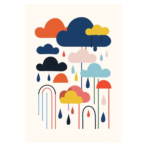 Affiche abstraite nuage - affiche,
