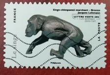 TIMBRE FRANCE SINGE-CHIMPANZÉ