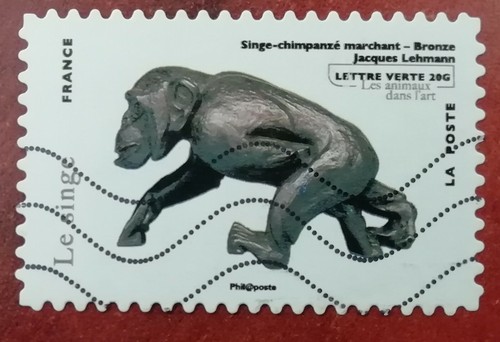 Timbre france singe - timbre,