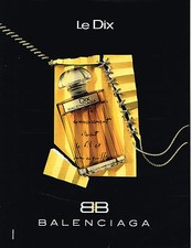 PUBLICITE ADVERTISING 025  1992  BALENCIAGA  parfum femme  LE DIX