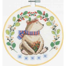DMC Set de point de croix avec cercle à broder "Fairy tale bear", modèle de comp