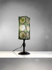 1960 LAMPE MODERNISTE BRUTALIST VERRE VITRAIL Morin Avoinet Marolles Jean Touret