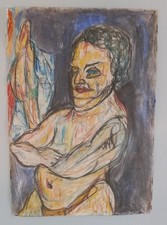 Pastels Secs " Le Vieux Colosse..." Expressionisme 1993 42cm/29.5cm