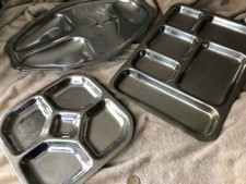 idéal traiteur: lot de 3 plats inox avec compartiments : 24 cm, 40 cm et 50 cm 
