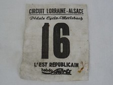 RARE ancien dossard circuit LORRAINE ALSACE VELO 1950 bike bycicle course