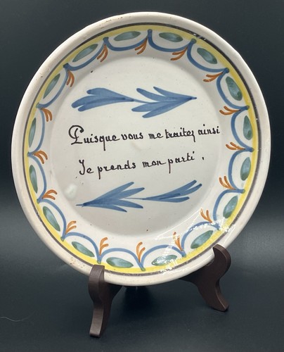 Assiette parlante faïence - assiette,