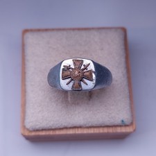 Ancienne bague de poilu / travail de tranchée, croix de guerre, WW1