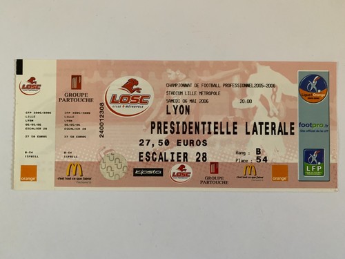 Ticket match championnat - ticket,