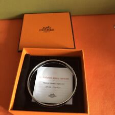 Magnifique Bracelet Hermès Cercle Argent - Email  Boîte- D 6,5 cm Comme Neuf