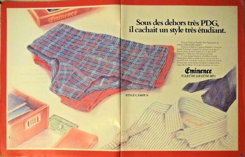 Publicité presse 1980 slip - publicitÉ,