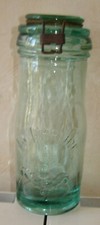BBL1 Bocal chardon La Lorraine en verre vert clair conserve bouteille 3/4 litre 