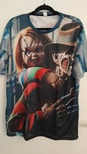 T-shirt imprimé Freddy et la poupée Chucky, taille XXL