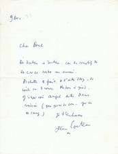Jean COCTEAU - Lettre