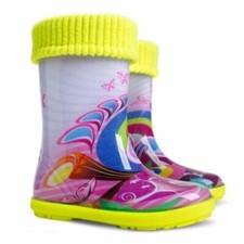 BOTTES DE NEIGE WELLIES ENFANTS BOTTES DE PLUIE AMOVIBLES CHAUSSETTES DEMAR violet papillon