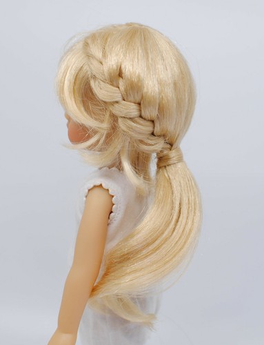 Boneka perruque tresse blonde - perruque,