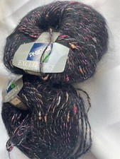 Phildar vintage Excellence  2 pelotes noir brillante mohair 30 %