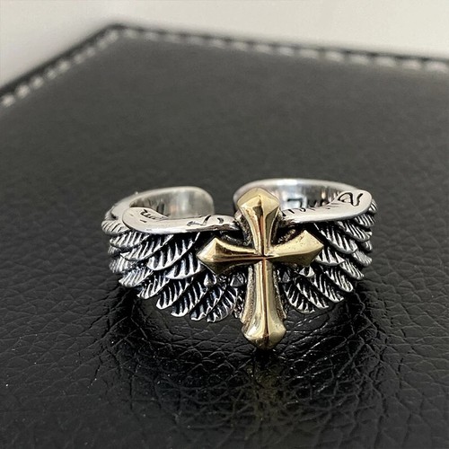Bague croix ailes unisexes
