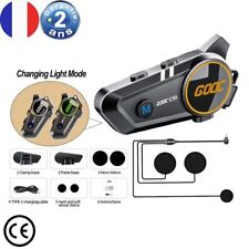 Casque Bluetooth Moto IPX7 Stéréo 3D Basses Puissantes avec Micro et Lumière LED