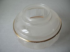 Ancien abat jour plafonnier lampe luminaire en verre avec dorure de 21 cm