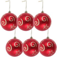  6pcs décorations d'arbre de Noël suspendues balles décoratives de vitrine