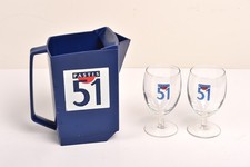 PASTIS 51   -   1 carafe/ Pichet en Plastique  +2 verres Ballon  vintage