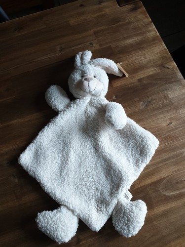 Doudou peluche lapin blanc