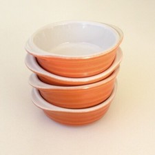 Lot 4 ramequins oreilles cassolettes-Emile Henry-orange Poterie culinaire 58-61